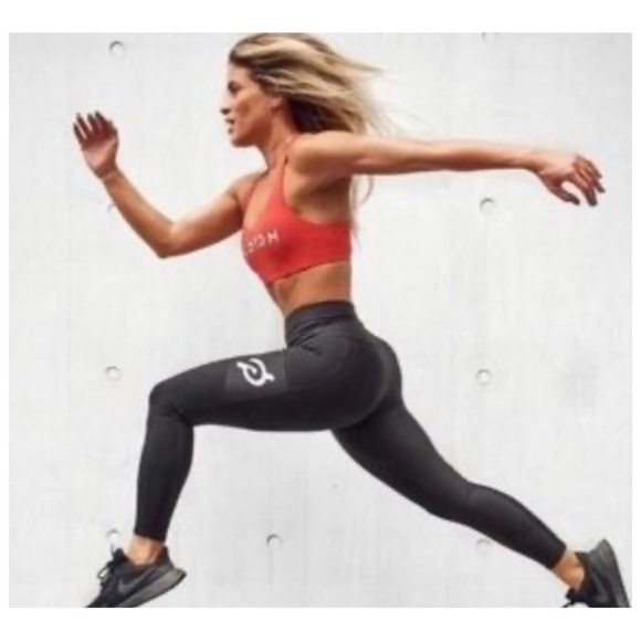 Peloton Women’s S Black High Rise Ribbed Pocket Logo 7/8 Workout Leggings - Picture 1 of 11